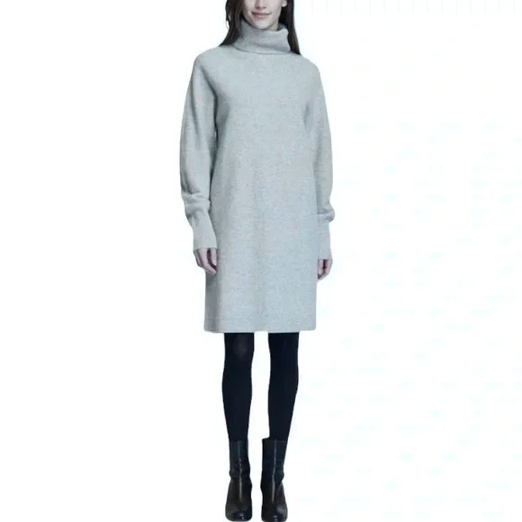 Uniqlo | Dresses | Uniqlo Sz Xs 0 Wool Gray Turtleneck Pullover Sweater  Dress | Poshmark